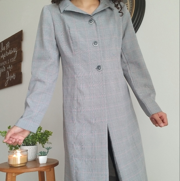 Plaid Trench Coat